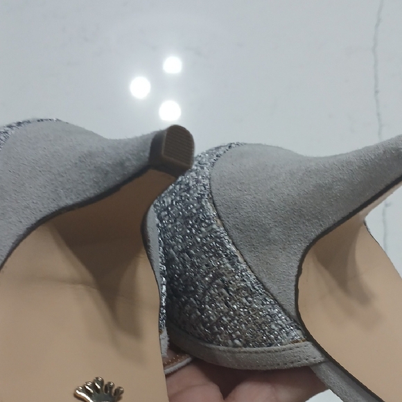 Nina Gray Textured Women's Heels, New Without Tags Or Box Sz 10 - Picture 7 of 9